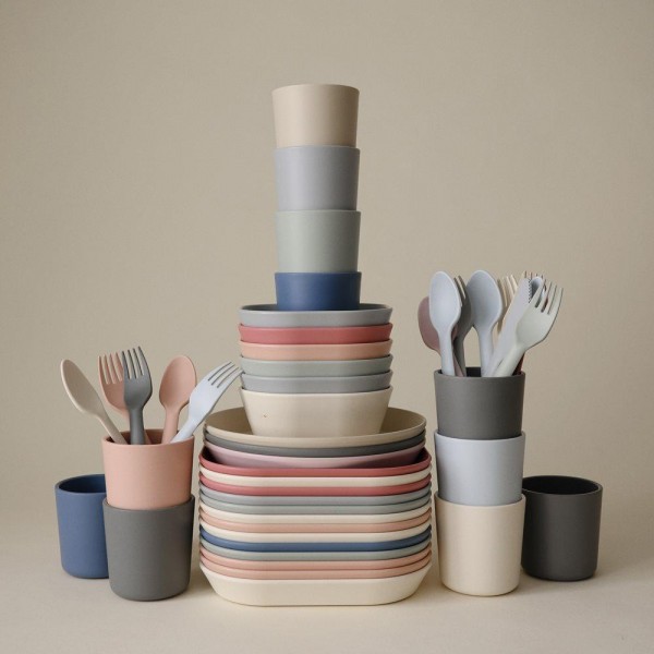 Σετ 2 Τετράγωνα Μπωλ PP Dusty Rose - Mushie | 66-102155