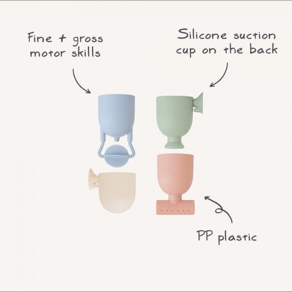 Σετ 4 Παιχνίδια Μπάνιου Σιλικόνης - Mushie | 66-102058