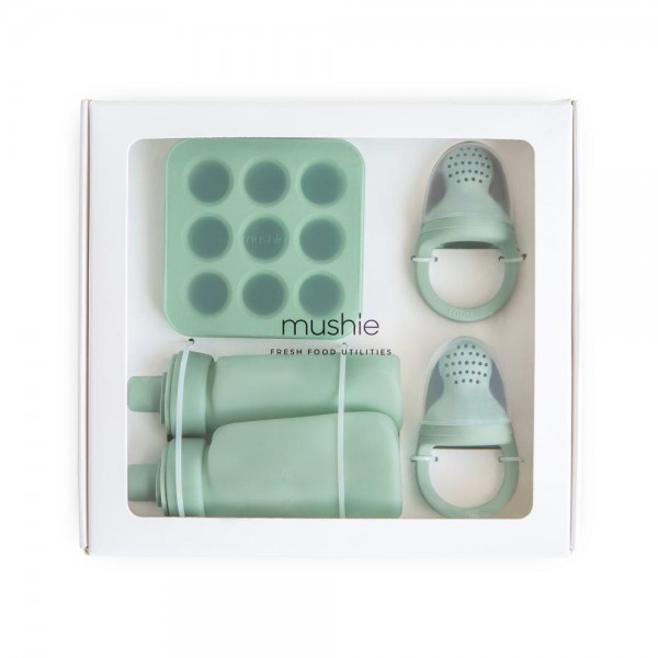 Σετ Δώρου 5 Ειδών Φαγητού Σιλικόνης Cambrdige Blue - Mushie | 66-102138