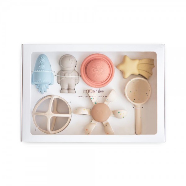 Σετ Δώρου 7 Παιχνιδιών Μπάνιου Σιλικόνης Mini Austronaut - Mushie | 66-102140