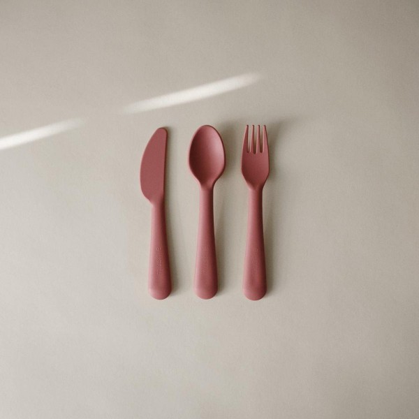 Σετ Κουτάλι Μαχαίρι Πηρούνι PP Dusty Rose - Mushie | 66-102151