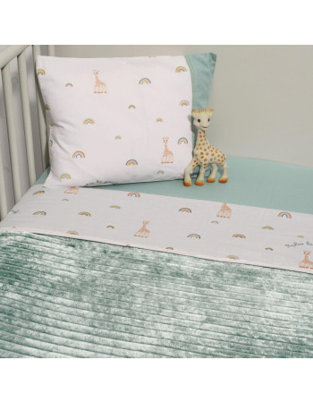 Minky ΝEW Κοτλέ Κουβέρτα Λίκνου Διπλής Όψης 75x95 Des.503 SOPHIE LA GIRAFE | 46-6735/503