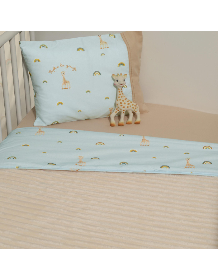 Minky ΝEW Κοτλέ Κουβέρτα Λίκνου Διπλής Όψης 75x95 Des.504 SOPHIE LA GIRAFE | 46-6735/504