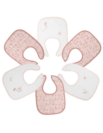 Σετ 6 Σαλιαρών 22x30cm - Pink Flower - Trois Kilos Sept | 55-8085428