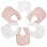 Σετ 6 Σαλιαρών 22x30cm - Pink Flower - Trois Kilos Sept | 55-8085428