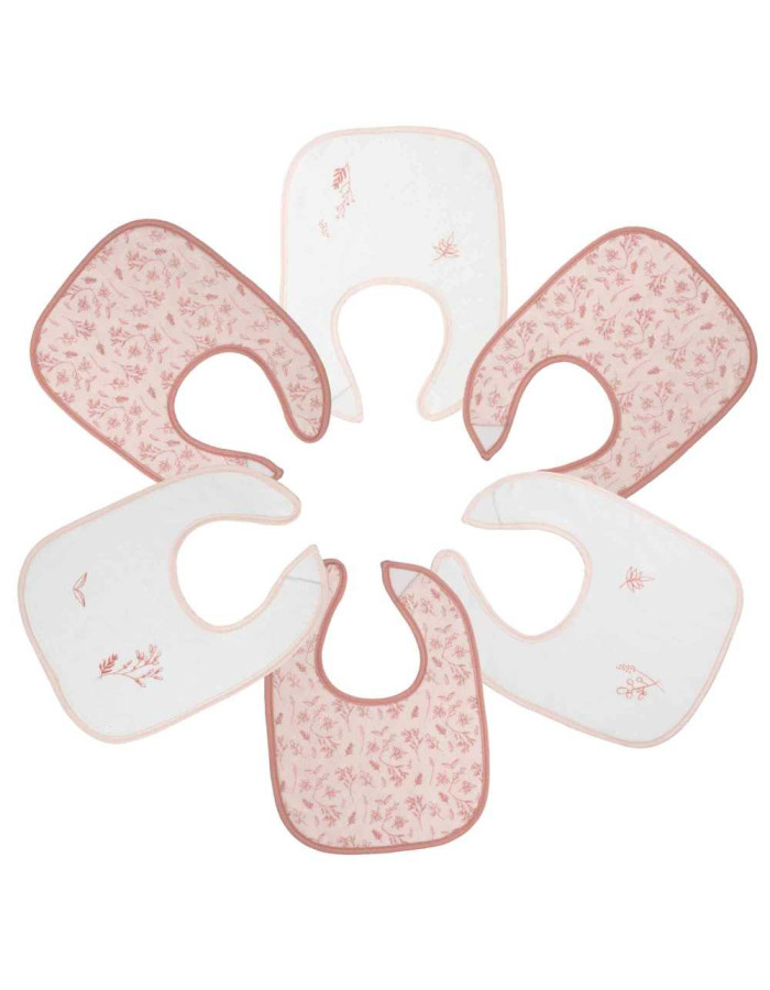 Σετ 6 Σαλιαρών 22x30cm - Pink Flower - Trois Kilos Sept | 55-8085428