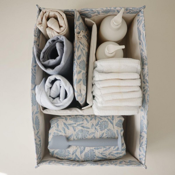 Καλάθι Αλλαγής Πάνας με Χερούλια - Blue Flowers - Mushie | 66-102185