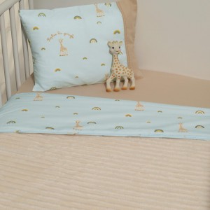 Minky ΝEW Κοτλέ Κουβέρτα Λίκνου Διπλής Όψης 75x95 Des.504 SOPHIE LA GIRAFE | 46-6735/504