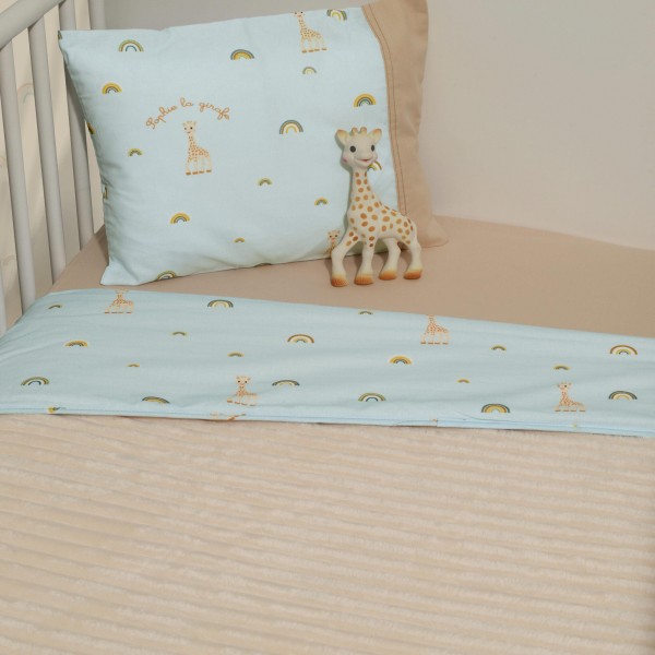 Minky ΝEW Κοτλέ Κουβέρτα Λίκνου Διπλής Όψης 75x95 Des.504 SOPHIE LA GIRAFE | 46-6735/504