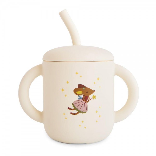 Ποτηράκι Σιλικόνης με Χερούλια και Καλαμάκι Fairy Mice - Mushie | 66-102170