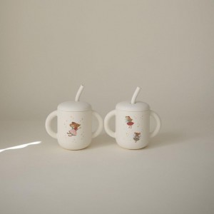 Ποτηράκι Σιλικόνης με Χερούλια και Καλαμάκι Fairy Mice - Mushie | 66-102170