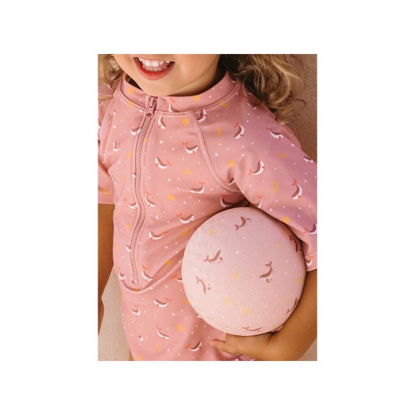 Μακρυμάνικο Μαγιό με Φερμουάρ και Προστασία από τον Ήλιο Whale Pink 2-3 Ετών - Monnëka | 61-93542/1