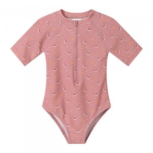 Μακρυμάνικο Μαγιό με Φερμουάρ και Προστασία από τον Ήλιο Pink Whale 2-3 Ετών - Monnëka | 61-93542/1