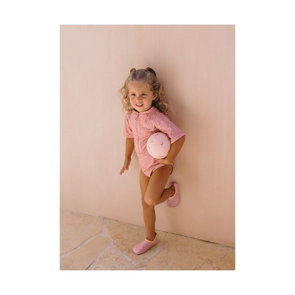 Μακρυμάνικο Μαγιό με Φερμουάρ και Προστασία από τον Ήλιο Whale Pink 5-6 Ετών - Monnëka | 61-93542/4