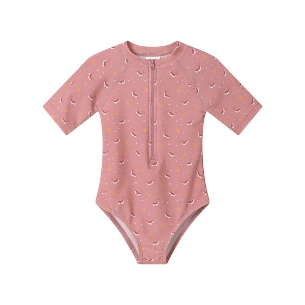 Μακρυμάνικο Μαγιό με Φερμουάρ και Προστασία από τον Ήλιο Whale Pink 2-3 Ετών - Monnëka | 61-93542/1