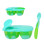 Δοχείο Φαγητού Αντιολισθητικό Διπλό με Κουταλάκι Πράσινο 6+Μ | Kiokids