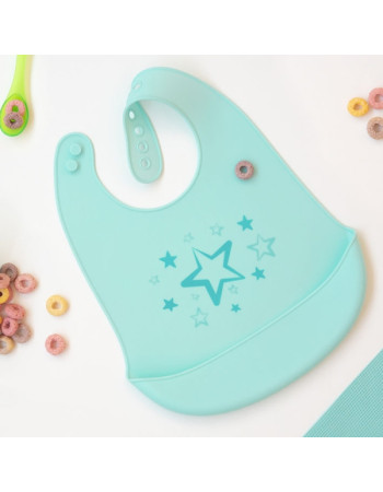 Σαλιάρα Σιλικόνης Σιέλ Αστεράκι | Kiokids Σαλιάρα Σιλικόνης Σιέλ Αστεράκι | Kiokids