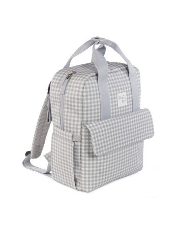 Τσάντα Αλλαξιέρα Backpack I Love Vichy Grey | Walking Mum Τσάντα Αλλαξιέρα Backpack I Love Vichy Grey | Walking Mum