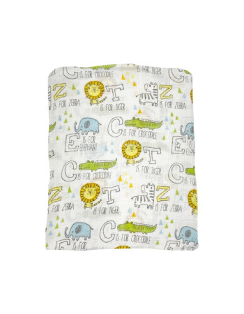 Πάνα Μουσελίνα Zoo Bamboo 120x120cm | Gamberritos