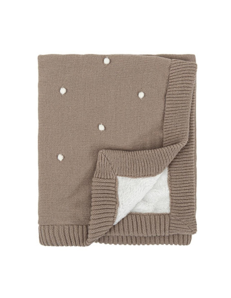 Κουβέρτα Πλεκτή με Fleece Coralina Γκρι/Μπεζ 80x100εκ. Κουβέρτα Πλεκτή με Fleece Coralina Γκρι/Μπεζ 80x100εκ.