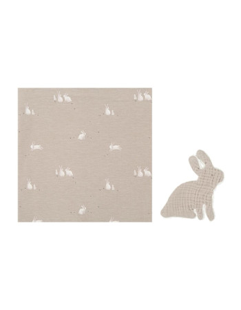 Πάνα Bamboo με Νάνι Bunny Grey 120x120cm 2τμχ. | Bimbidreams