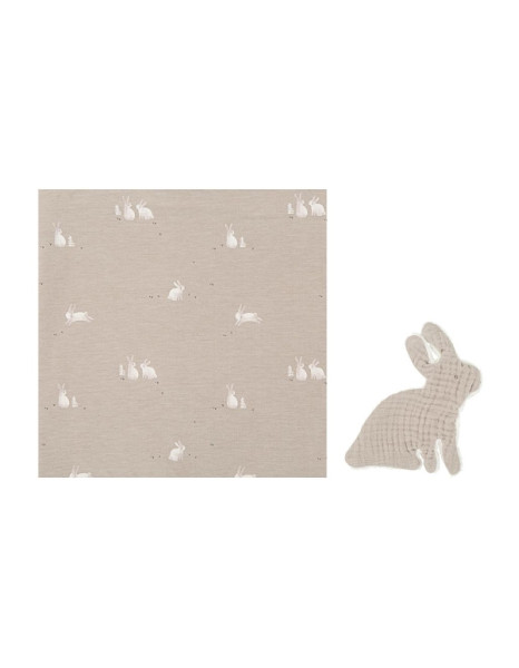 Πάνα Bamboo με Νάνι Bunny Grey 120x120cm 2τμχ. Πάνα Bamboo με Νάνι Bunny Grey 120x120cm 2τμχ.