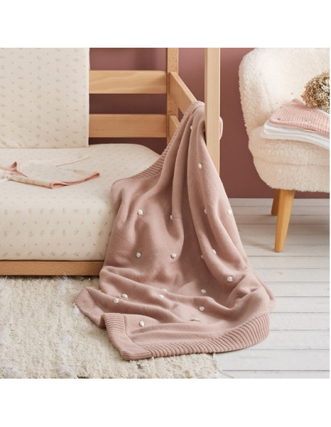 Κουβέρτα Πλεκτή με Fleece Coralina Σάπιο Μήλο 80x100εκ. Κουβέρτα Πλεκτή με Fleece Coralina Σάπιο Μήλο 80x100εκ.