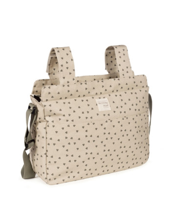 Τσάντα Αλλαξιέρα Poppy Olive Hearts | Walking Mum