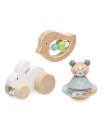 Σετ Ξύλινα Παιχνίδια "My first toys" Ζωάκια 3τμχ. | Kiokids
