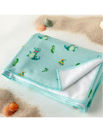 Πετσέτα Παραλίας Microfiber Crocodile Μέντα 75x150εκ. | Kiokids Πετσέτα Παραλίας Microfiber Crocodile Μέντα 75x150εκ. | Kiokids