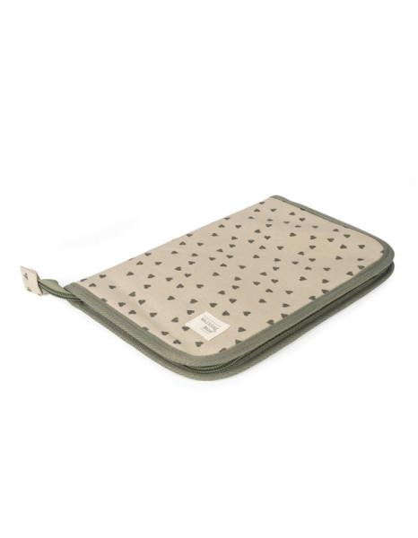 Θήκη Βιβλιαρίου Poppy Olive Hearts Θήκη Βιβλιαρίου Poppy Olive Hearts