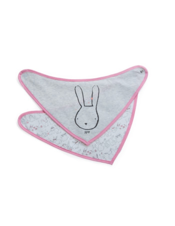 Σαλιάρες Bandana 2τμχ Pink Rabbit | Gamberritos Σαλιάρες Bandana 2τμχ Pink Rabbit | Gamberritos