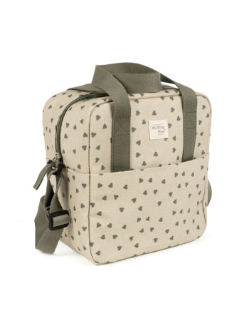 Ισοθερμική Τσάντα Poppy Olive Hearts | Walking Mum Ισοθερμική Τσάντα Poppy Olive Hearts | Walking Mum