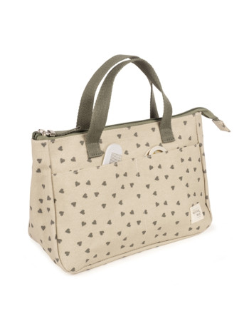 Τσαντάκι-Νεσεσέρ Poppy Olive Hearts | Walking Mum