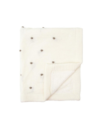 Κουβέρτα Πλεκτή με Fleece Coralina Λευκό 80x100εκ. | Bimbidreams