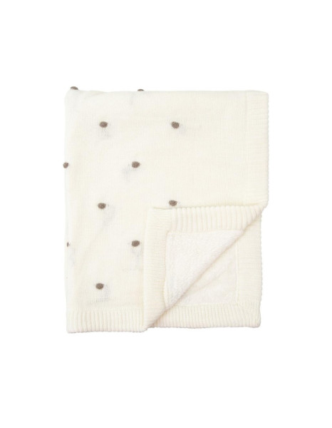 Κουβέρτα Πλεκτή με Fleece Coralina Λευκό 80x100εκ. Κουβέρτα Πλεκτή με Fleece Coralina Λευκό 80x100εκ.