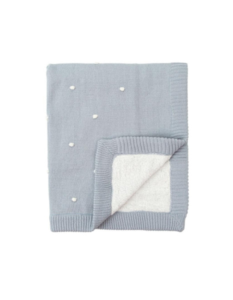 Κουβέρτα Πλεκτή με Fleece Coralina Μπλε 80x100εκ. Κουβέρτα Πλεκτή με Fleece Coralina Μπλε 80x100εκ.