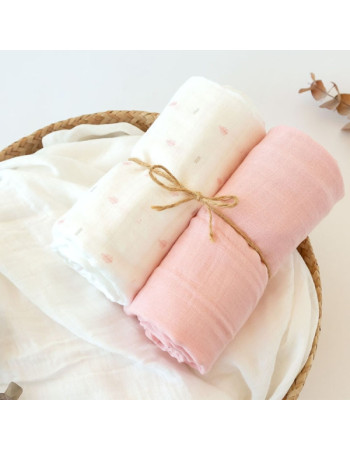 Μουσελίνα Bamboo Petit Pink 120x120cm. 2τμχ. | Kiokids