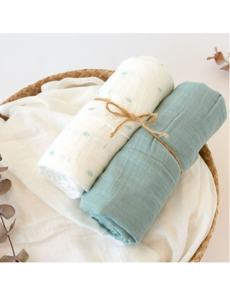 Μουσελίνα Bamboo Petit Mint 120x120cm. 2τμχ.