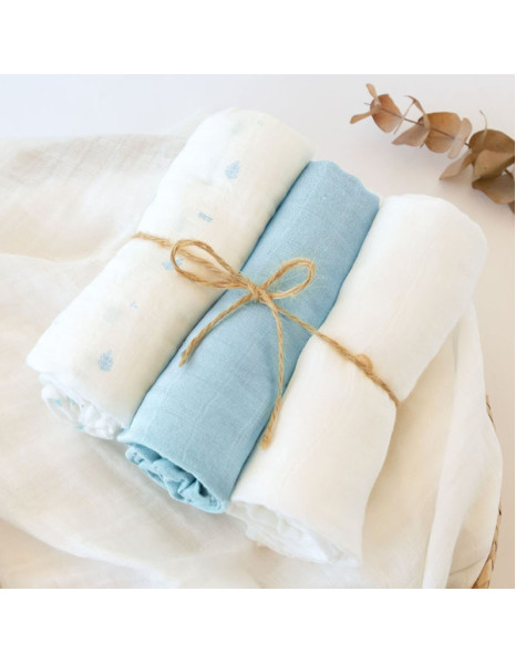 Μουσελίνα Bamboo Petit Ciel 70x70εκ. Σετ 3τμχ. Μουσελίνα Bamboo Petit Ciel 70x70εκ. Σετ 3τμχ.