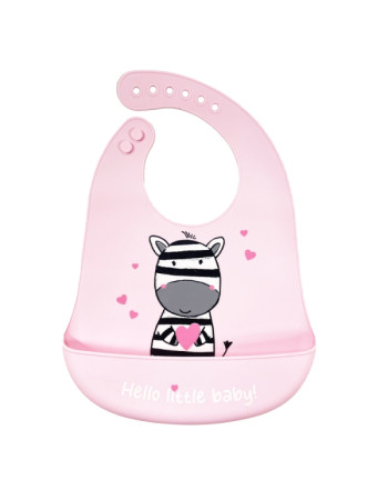 Σαλιάρα Σιλικόνης Zebra Pink | Gamberritos Σαλιάρα Σιλικόνης Zebra Pink | Gamberritos