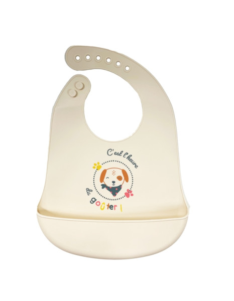 Σαλιάρα Σιλικόνης Puppy Beige