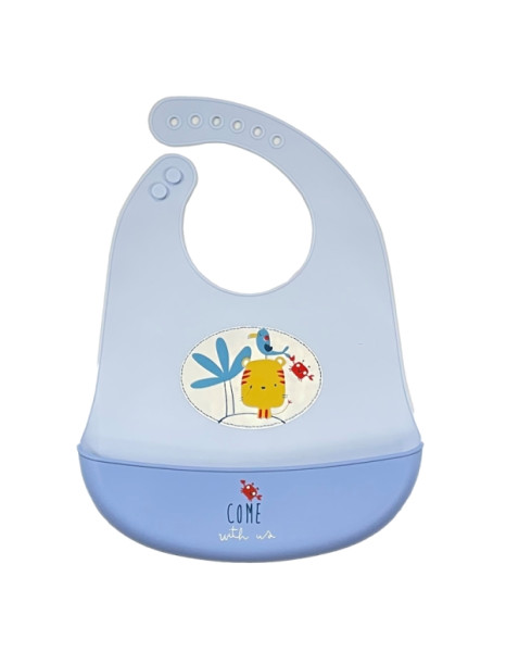 Σαλιάρα Σιλικόνης Little Tiger Blue