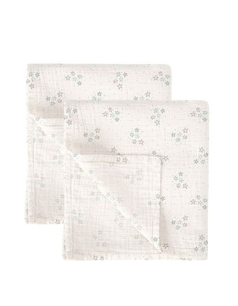 Πάνες Αγκαλιάς Μουσελίνα Stars Blue 60x60εκ. Σετ 2τμχ Πάνες Αγκαλιάς Μουσελίνα Stars Blue 60x60εκ. Σετ 2τμχ