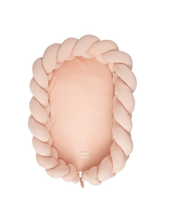Βρεφική Φωλιά Ύπνου Πλεξούδα με Memory Foam "Pink" 85x62 εκ. | Bimbidreams
