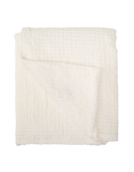 Κουβέρτα Αγκαλιάς διπλής όψης Πικέ/Fleece Λευκό 80x110εκ.