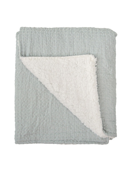 Κουβέρτα Αγκαλιάς διπλής όψης Πικέ/Fleece Μπλε 80x110εκ.