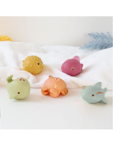KIOKIDS SET OF 5 SEA ANIMALS ANTIMOHO FOR THE BATHROOM