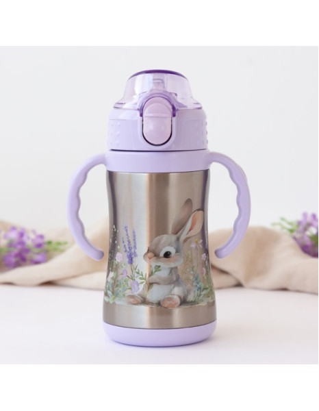 Παγούρι Θερμός με Λαβές Lavender Bunny 280ml.6+Μ