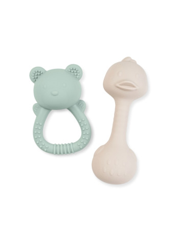 Σετ Κουδουνίστρες Σιλικόνης "Tiny Treasures" Mint +6Μ | Saro